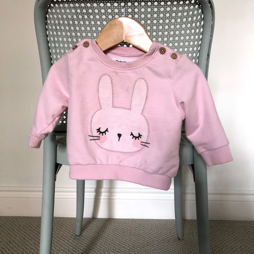 BABALUNO Sweatshirt for baby girl! Size 3-6 Month (fits up to 10 M). Light pink!